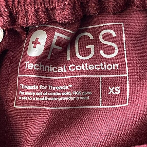 FIGS Women's Scrub Pants XS‎ Comfort Waistband Workwear Burgundy Nurse Hospital - Picture 12 of 16